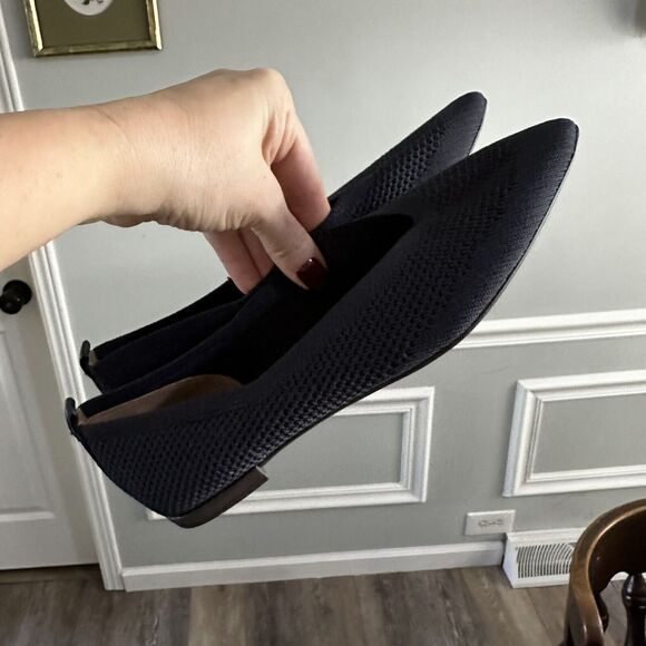 Everlane Womens The 40 Hour Flat ReKnit Size 6.5 Navy Blue Pointed Toe Slip On - Picture 4 of 9
